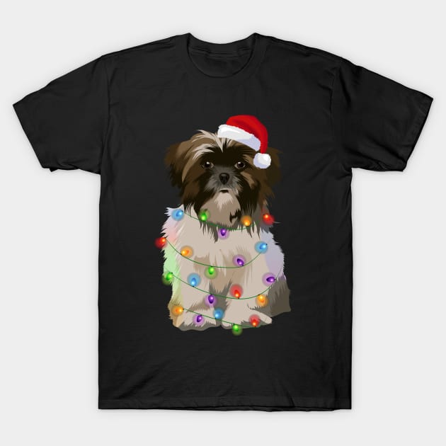 Tibetan Terrier Tsang Apso Christmas Lights T-Shirt by magazin